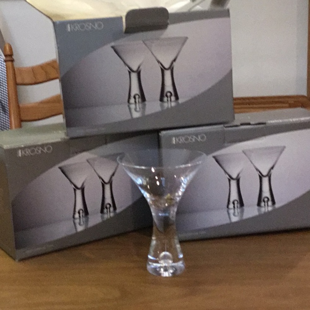 White Crystal martini glasses